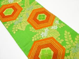 アンティーク　重ね亀甲に桐模様織り出し袋帯（着用可）